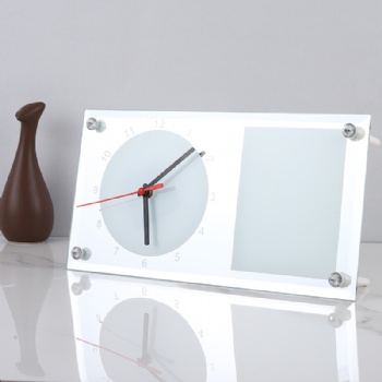  sublimation glass with clock	