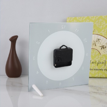  Square glossy surface glass with clock	