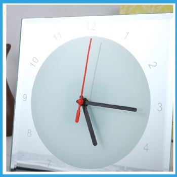  Square glossy surface glass with clock	